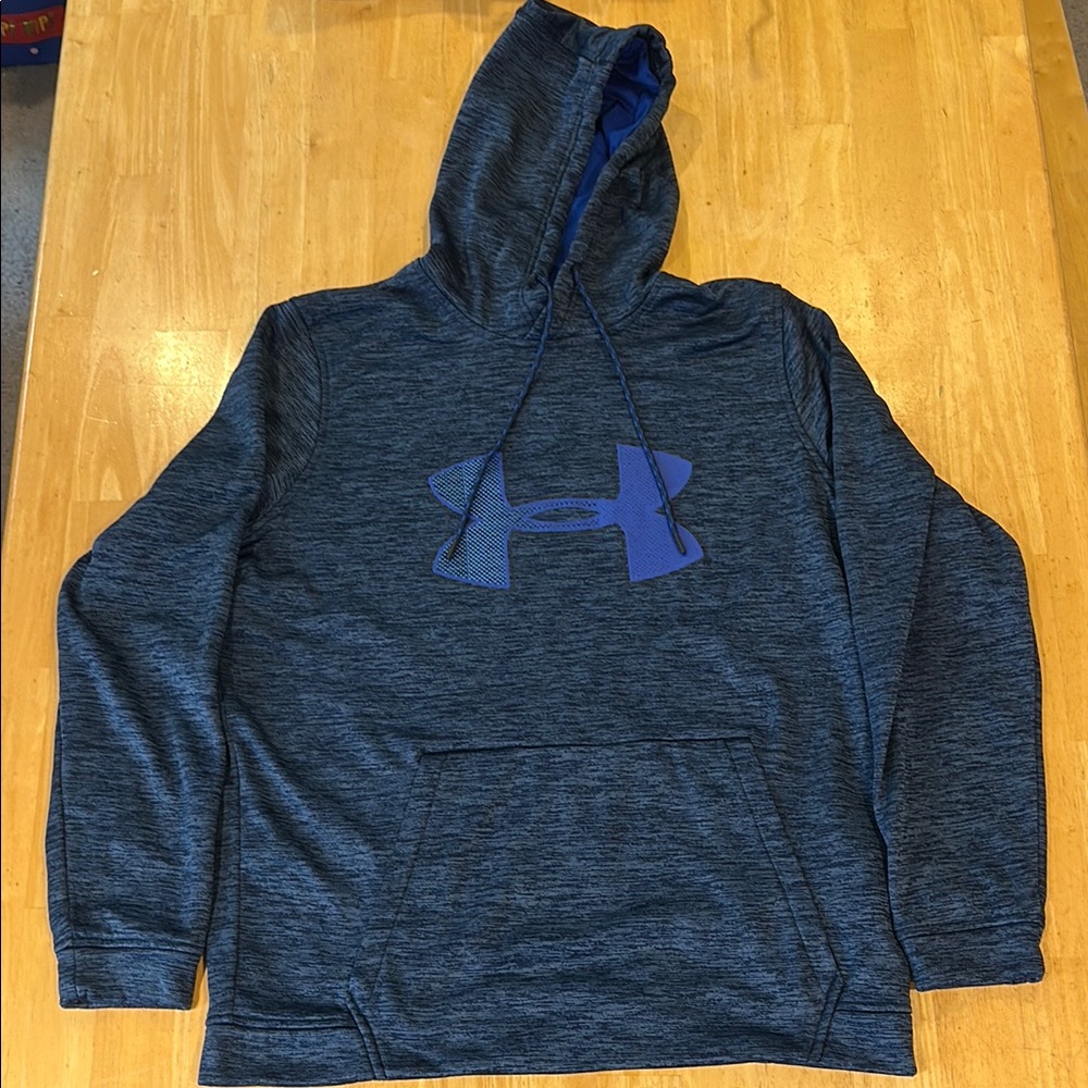 Under Armour Men's Charcoal and Blue Hoodie